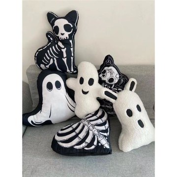 毛絨小幽靈抱枕靠墊萬圣節禮物個性可愛柔軟拍照道具