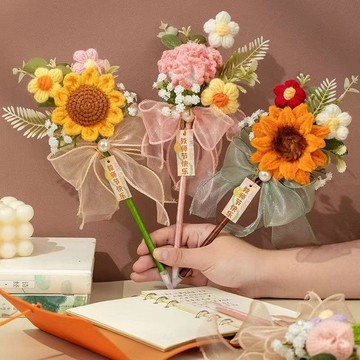 ❀【花中世界】❀畢業禮物2026新款送女老師高檔實用向日葵筆永生花束幼兒園小學生