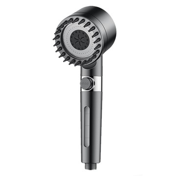 WIDE VIEW SPA按摩3檔增壓過濾蓮蓬頭 附濾心 可視款 #00015  黑色  1個