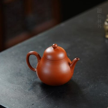 松林外 宜興紫砂壺純手工大紅袍梨形壺迷你小號家用普洱茶壺150ml
