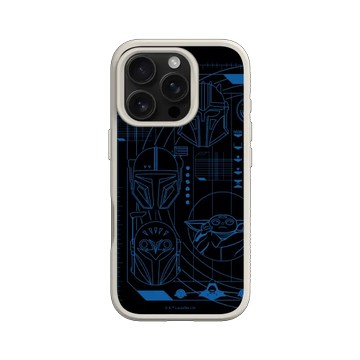 iPhone 16 Pro SolidSuit 貝殼灰 - 迪士尼-星際大戰 Star Wars - 曼達洛人-線稿風格