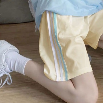 💥下殺價💥 夏季高腰BF風中褲 五分闊腿褲子運動短褲女寬松外穿休閑熱褲