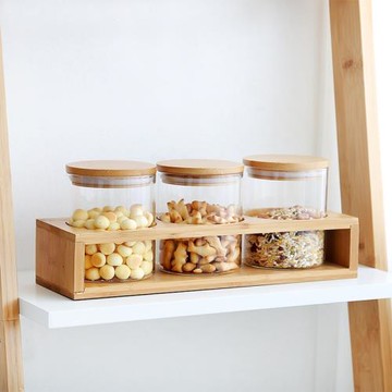 玻璃密封瓶三件套創意佐料瓶調料盒茶葉罐零食小吃密封罐套裝家用