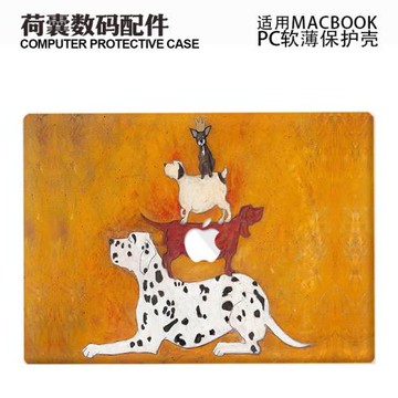 適用25新款Macbook保護殼m3輕軟m1蘋果筆記本電腦套air薄殼磨砂m4 pro13/14/15防摔2338趣味狗2681卡通貓2442