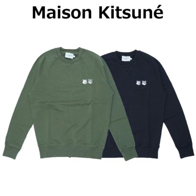 MAISON KITSUNE(メゾンキツネ) JM00330KM0001 モノクローム ダブル フォックスヘッド パッチ クラシック スウェットシャツ Black