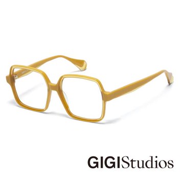 【GIGI Studios】歐美內圈透明造型光學眼鏡(黃 - VIVID-6819/5)