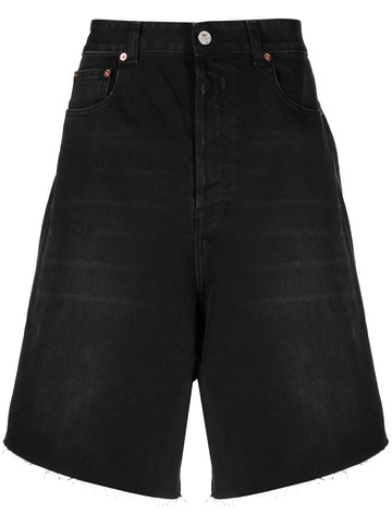 VETEMENTS - button-up wide-leg denim shorts - men - Cotton - M - Black
