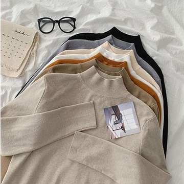 【太妮絲V206】現貨　韓系 立領針織衣 舒服柔軟高領針織上衣 內搭 疊穿 半高領 保暖 打底衣 素色 半領