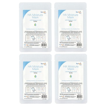 Hyalogic, 含透明質酸和蘆薈的 HA 保濕美容面膜，無香，4 片，每片 0.8 盎司
