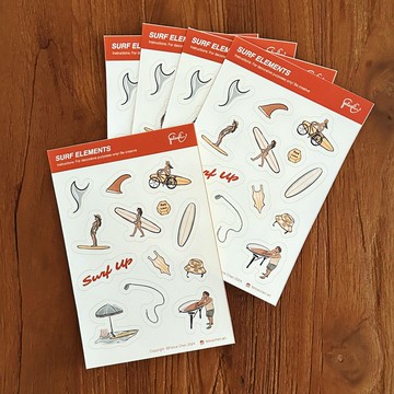 SURF ELEMENTS 衝浪元素 霧面貼紙
