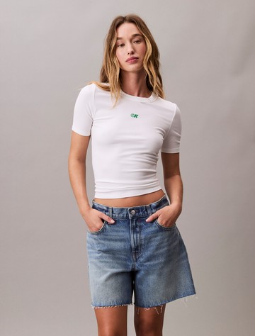 Calvin Klein CK Logo Modal Stretch Ribbed Tee
