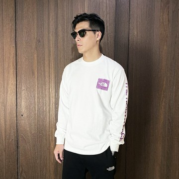 美國百分百【全新真品】The North Face 長袖 棉質 T恤 TNF 上衣 logo 長薄T 日版 白色 CX35