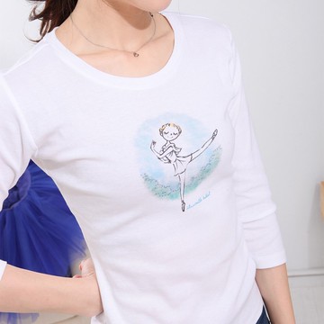 伊之珂芭蕾 | 唐吉軻德 邱比特 七分袖 芭蕾圓領 棉T-Shirt
