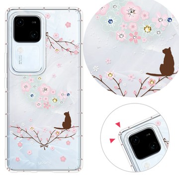 YOURS VIVO 全系列 奧地利彩鑽防摔手機殼-月櫻谷 X/Y/V/70/60/50/300/200/100/90/FE/Pro/05/29s/04/76/31/21