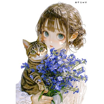 【4 月新品 3】07-120-0138 人物貼紙 春日女孩與動物