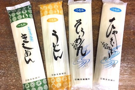 つるみの乾麺4種詰合わせセットA(うどん7入、そうめん7入、きしめん7入、ひやむぎ7入)