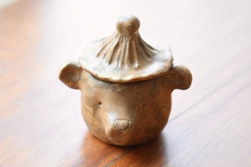 【聖誕禮物】醜萌棕色泰迪熊熊節慶手捏收納盒置物碗實用交換禮物