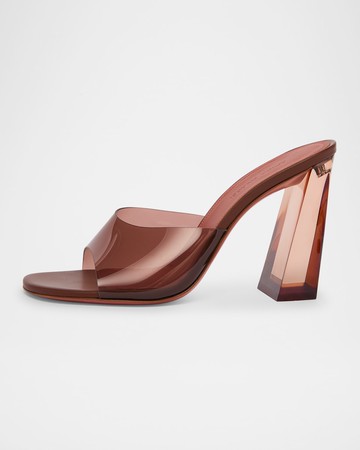 Brigitte Clear Block-Heel Mule Sandals