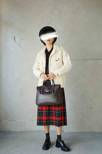 尋寶古著-Lee米白色細燈芯絨鋪棉機車夾克外套