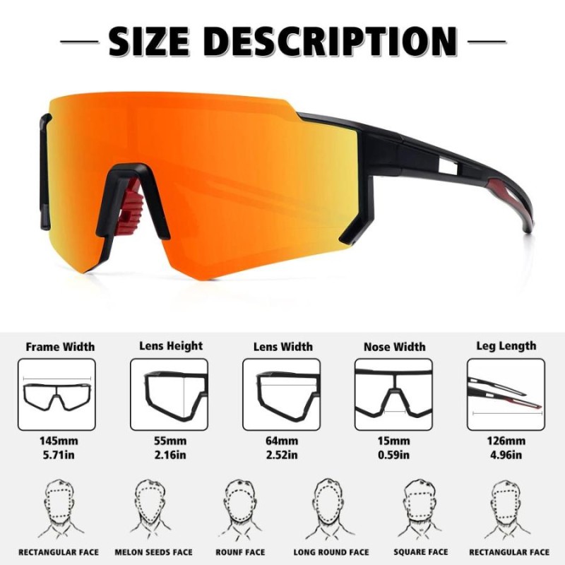 STORYCOAST Polarized Sports Sunglasses for Men Women,Bike Glasses Driving F