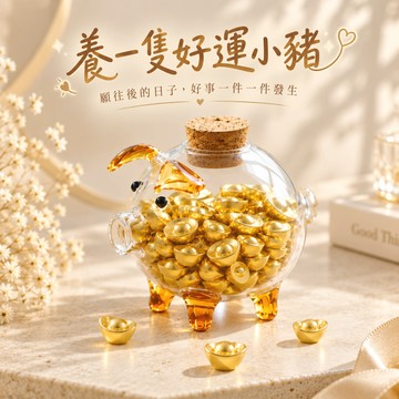 🐷豬事順利，好運就位【COZYPLUS+】小豬存錢罐收納瓶 (附仿真金元寶約288顆) CP0389｜招財 桌面擺件 開幕 生日禮物 情人節禮物 開運 許願瓶 撲滿