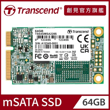 Transcend 創見 64GB MSA220S mSATA SATA Ⅲ SSD固態硬碟(TS64GMSA220S)
