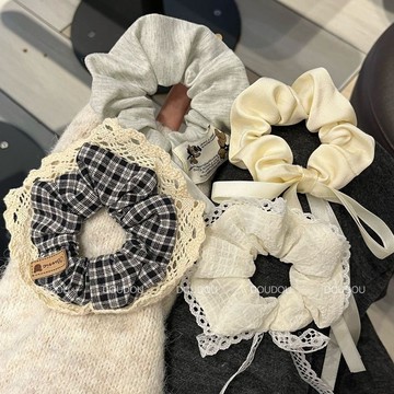 【臺灣出貨】韓系飄帶蝴蝶結大腸發繩高級發圈馬尾頭繩少女半紮發飾秋冬發