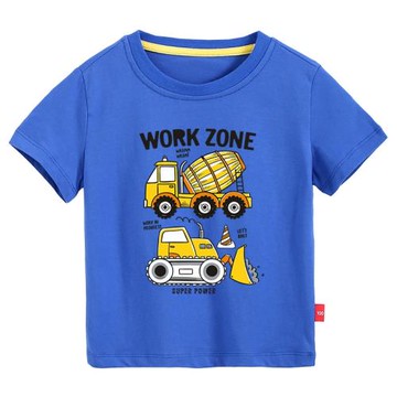 巴拉拉布比工程車男童短袖T恤純棉A類夏裝中小童男寶寶兒童上衣