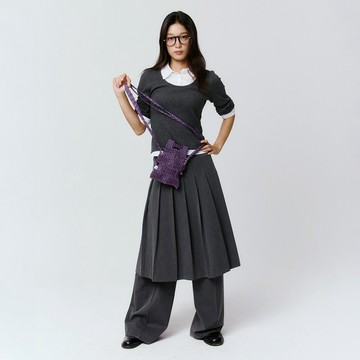 Mini Cross Bow Bag - Glitter Deep Purple