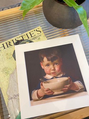 本店獨立印製美國1915年VINTAGE 家樂氏麥片小孩廣告插畫