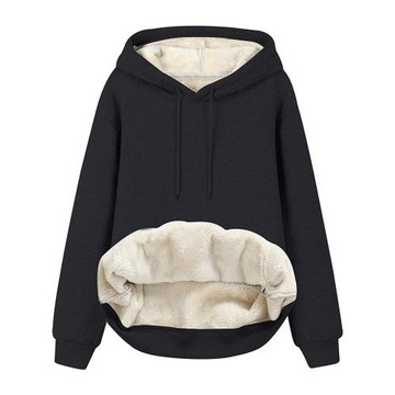Women hoodie simple thickened fleece coat Tops連帽加厚女衛衣