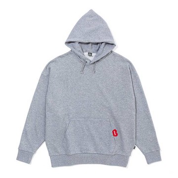 日本限定 13oz - FURRY HEART HOOD寬鬆版連帽上衣 /休閒上衣 -正面心型POLER 刺繡/淺灰 淺灰色-L號