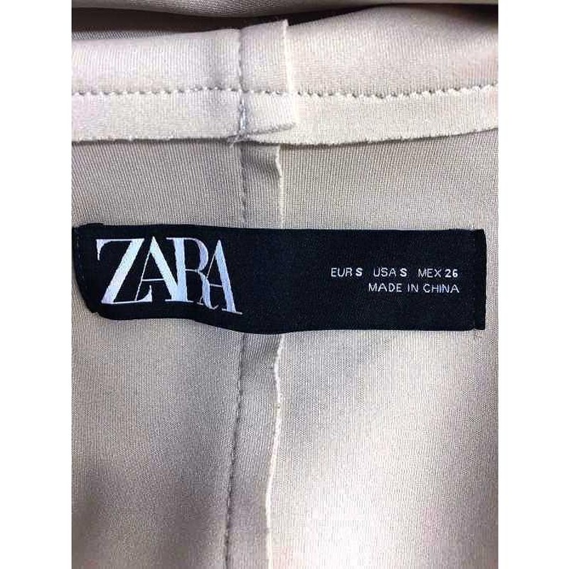 ZARA(ザラ) ストレッチスウェードノーカラーガウンコート レディース