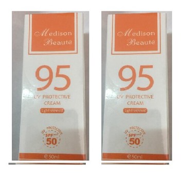 2入_美德生豔陽美肌防曬霜95(膚色) ｜全館滿$199免運