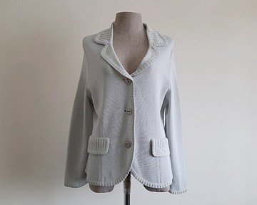 Vintage Roberta Di Camerino Gray Knit Blazer Acrylic Jacket Collared Medium M