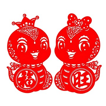 植絨生肖剪紙對貼 精緻植絨紙 春節裝飾  蛇年 紅色  大(26 x 50cm)  1組