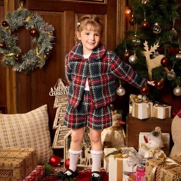 歡樂熊優雅格紋短褲