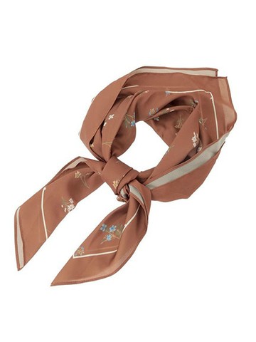 注目復古花卉絲滑絲巾(06001392600) - Green Parks