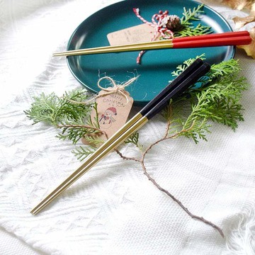 創意六角好筷 香檳金系列 5雙入 曜石黑