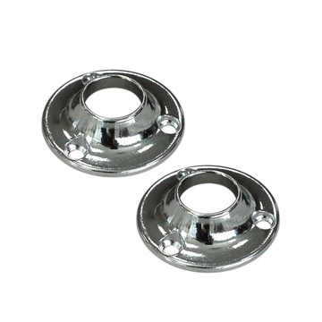 扁型圓頭管座,19mm,鍍鉻色, 2支/袋