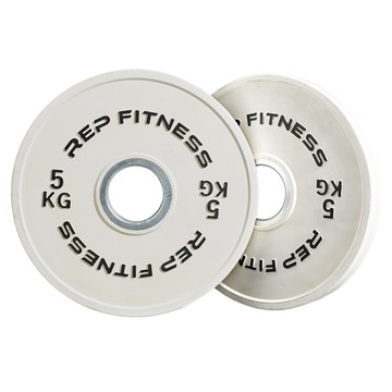 REP REP 小包膠槓片 5.0 kg 白色（2入裝）奧林匹克包膠槓片/彩色槓片