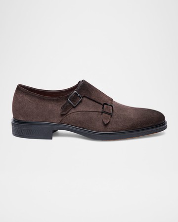 Men's Easy Suede Double-Monk Strap Loafers