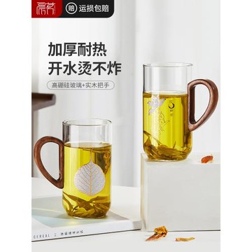 玻璃杯家用帶把加厚耐高溫喝茶杯子女士辦公室個人專用泡茶杯水杯