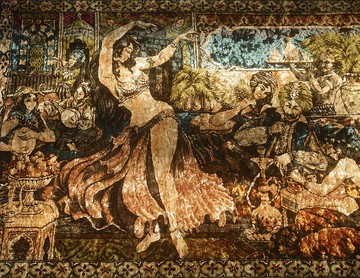 【老時光 OLD-TIME】早期中東舞者大張壁毯掛毯壁飾