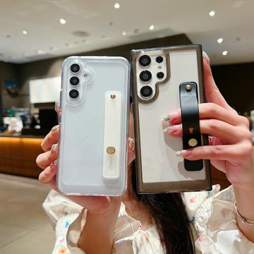 個性透明防摔殼適用三星a56手機殼a14/a15/a25/a34/a35硅膠a53/a54/a55簡約腕帶a33/a36保護套a16/a06/a13