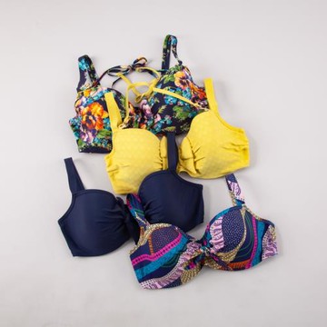 YB0025 黑色大碼單件比基尼 鋼圈超薄雙肩單上衣大罩杯大碼泳衣