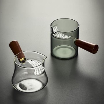 網紅月牙茶具公道杯玻璃分茶器茶濾網泡茶杯公杯高檔功道茶海配件