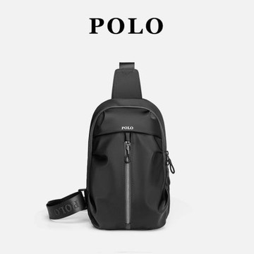 POLO胸包男夏季新款小眾設計防潑水潮運動休閑單肩背包男士斜挎包