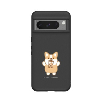Pixel 8 Pro SolidSuit 黑 - 柴語錄 Shiba Says - 能動口就不動手-珍奶款