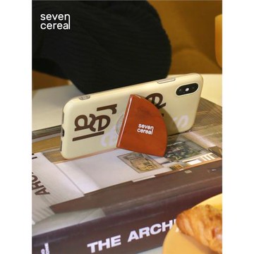 七谷|石頭手機支架原創通用防摔氣囊桌面懶人支架原創ins風折疊